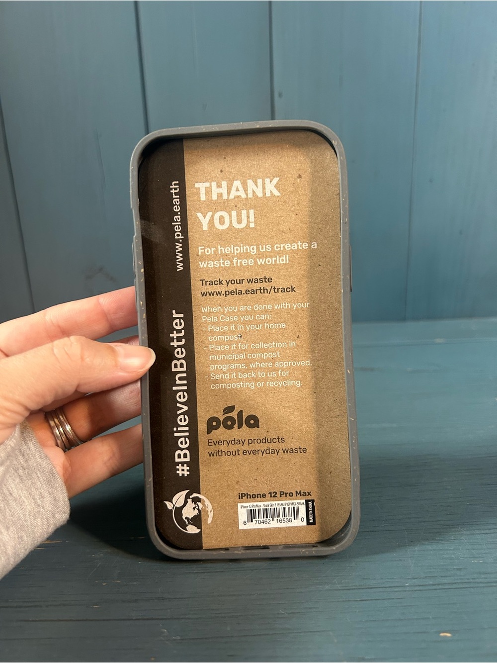 Pela Eco-Friendly Phone Case for iPhone 12 Pro Max - Gray (New)